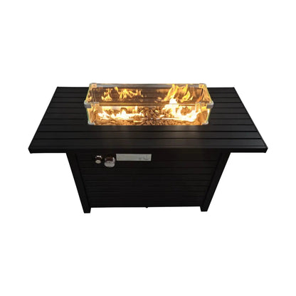 Propane Fire Pit Table With Lid and Fuel Options