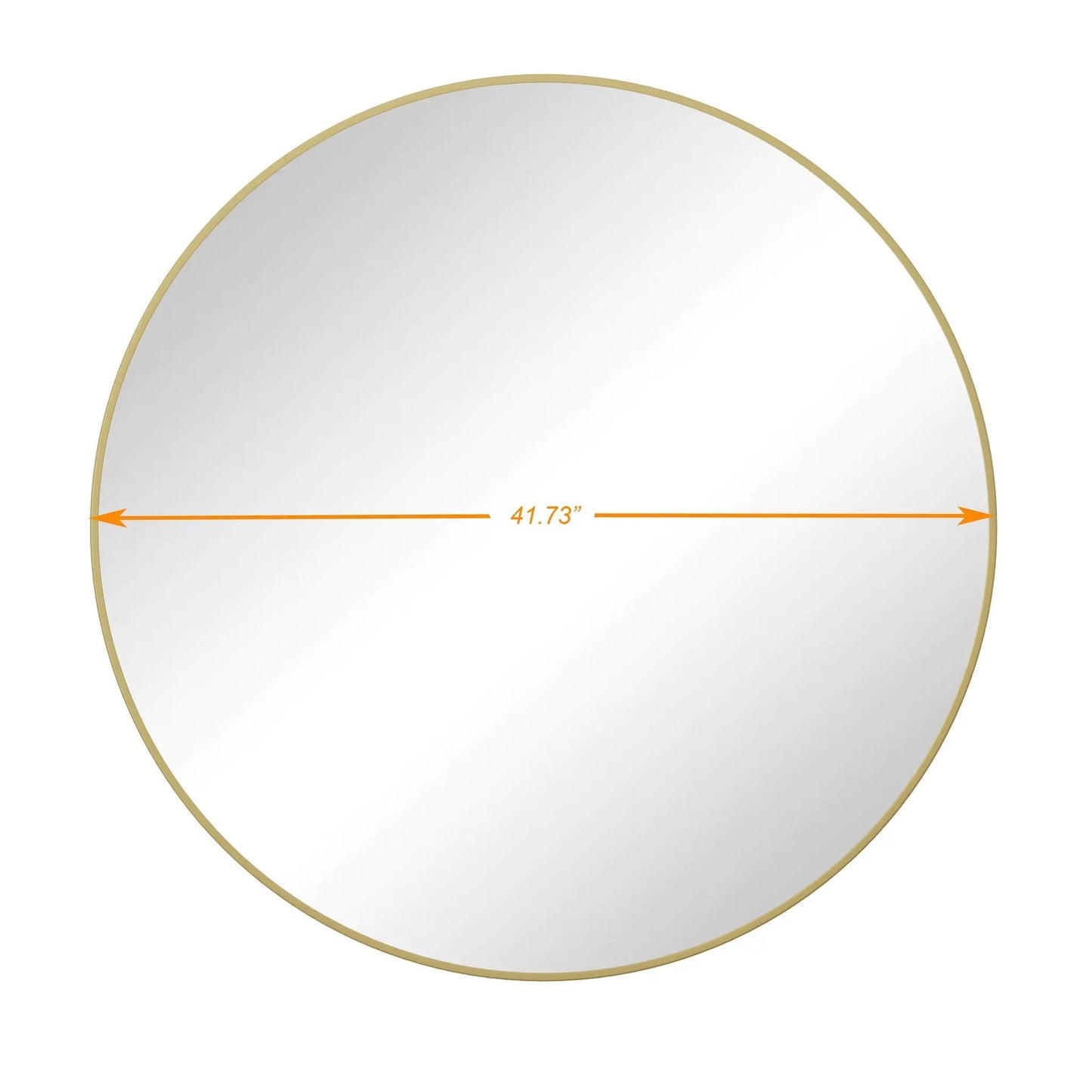 Round wall mirror with gold metal frame, 41.73-inch diameter, for bathroom or living room decor on Tampa Home & Garden Store