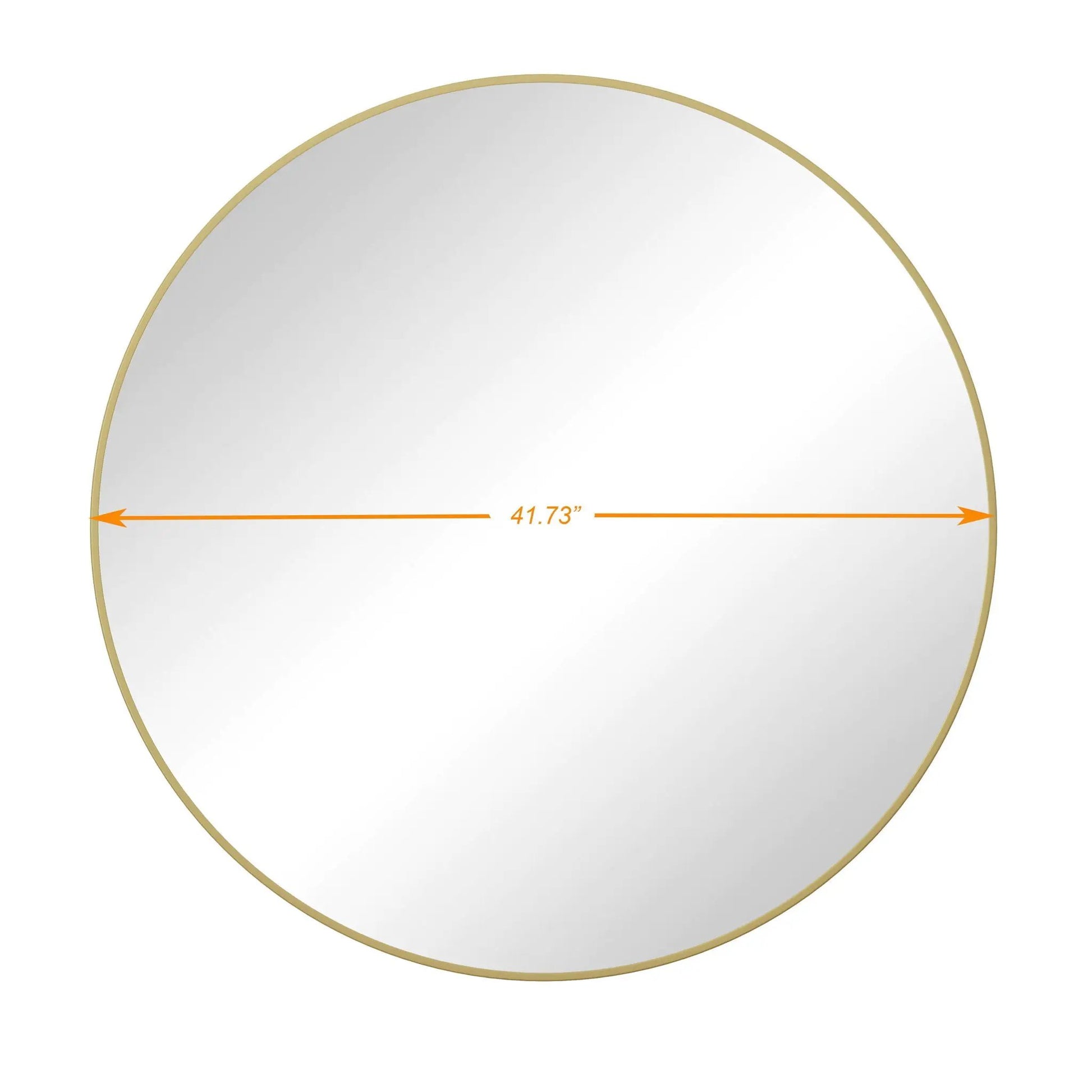 Round wall mirror with gold metal frame, 41.73-inch diameter, for bathroom or living room decor on Tampa Home & Garden Store