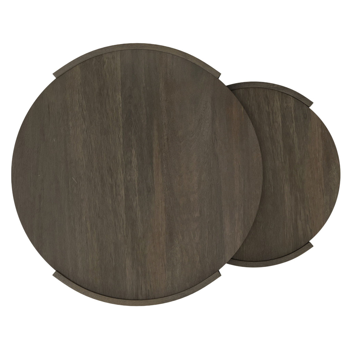 Gray nesting tables, mango wood construction, 2-piece set on Tampa Home & Garden Store