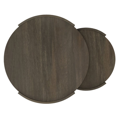 Gray nesting tables, mango wood construction, 2-piece set on Tampa Home & Garden Store