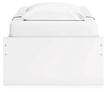Onita platform bed by Unique Piece Furniture, white storage bed with smooth panel footboard on Tampa Home & Garden Store