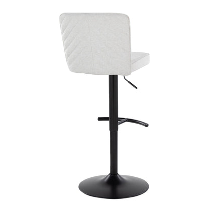 Contemporary adjustable barstool with swivel, beige upholstery and rounded T footrest on Tampa Home & Garden Store