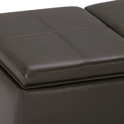 Avalon Upholstered Storage Ottoman With Trays