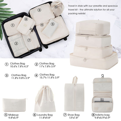 HouseOfZazla beige 4-piece hardshell luggage set with 16, 20, 24, 28in spinner suitcases on Tampa Home & Garden Store