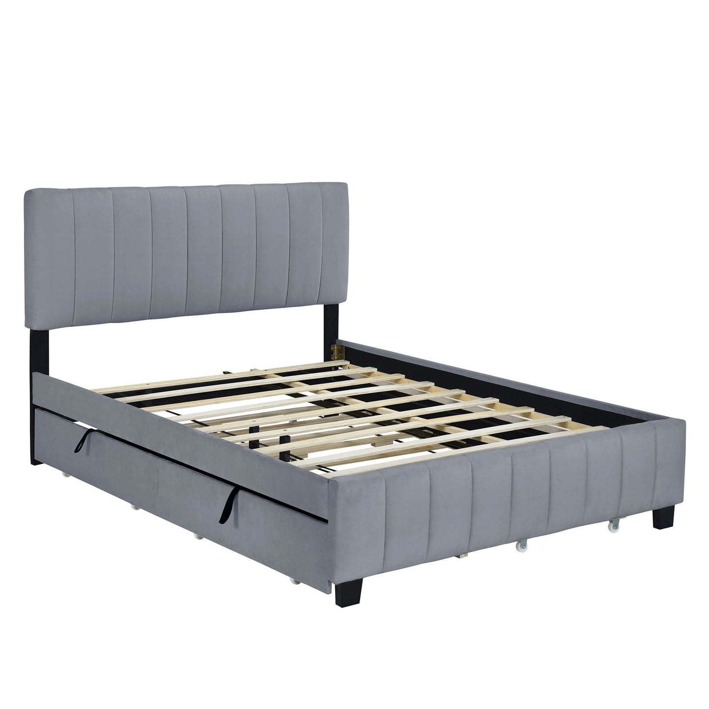 Platform Bed with 2 Drawers and Twin Trundle