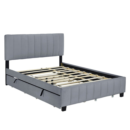 Platform Bed with 2 Drawers and Twin Trundle