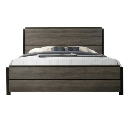 Ioana Contemporary Wood Panel Bed with gray panels and bedding by HouseOfZazla on Tampa Home & Garden Store