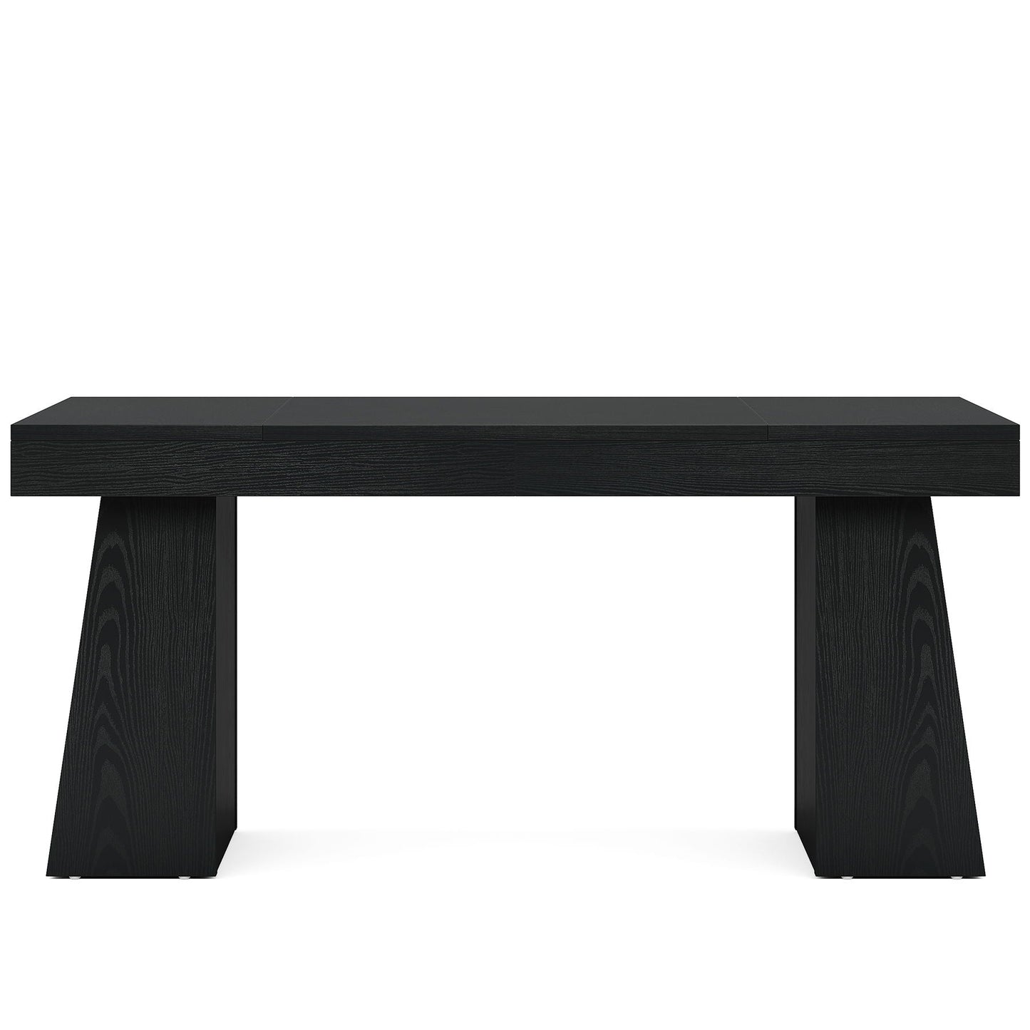 Executive Desk Workstation With Double Trapezoid Base in black wood grain by HouseOfZazla on Tampa Home & Garden Store