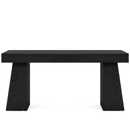 Executive Desk Workstation With Double Trapezoid Base in black wood grain by HouseOfZazla on Tampa Home & Garden Store