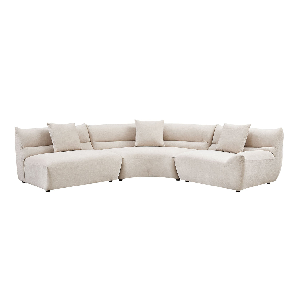 Modular Curved Sectional Sofa and Three Pieces