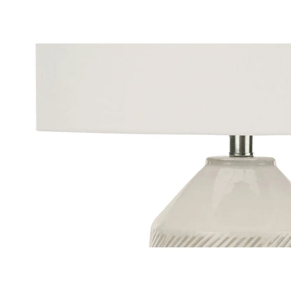 Table lamp cream ceramic base with white fabric shade by Unique Piece Furniture on Tampa Home & Garden Store