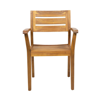 Stamford dining chairs set of 2 acacia wood patio armchairs with slatted backs on Tampa Home & Garden Store