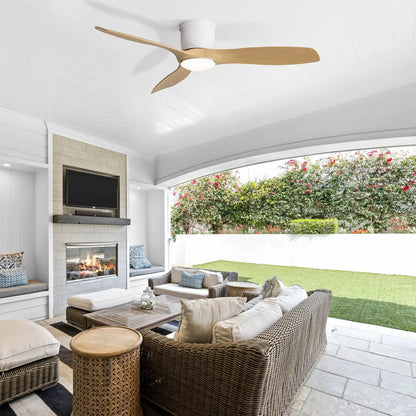Flush Mount Ceiling Fan with Dimmable Led Light