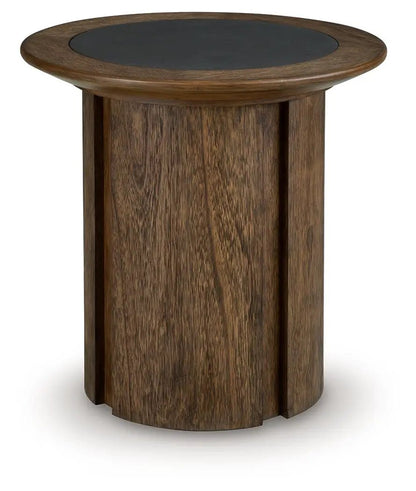 Dontayne Round Table with Dark Top Living Room