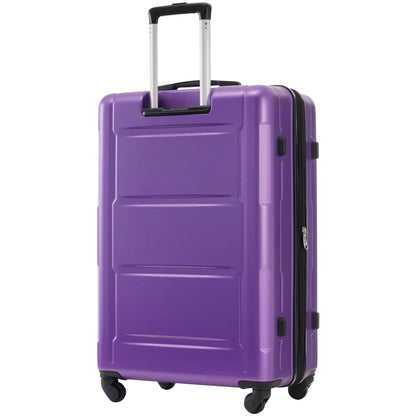 Purple ABS luggage with extendable handle and four spinner wheels on Tampa Home & Garden Store