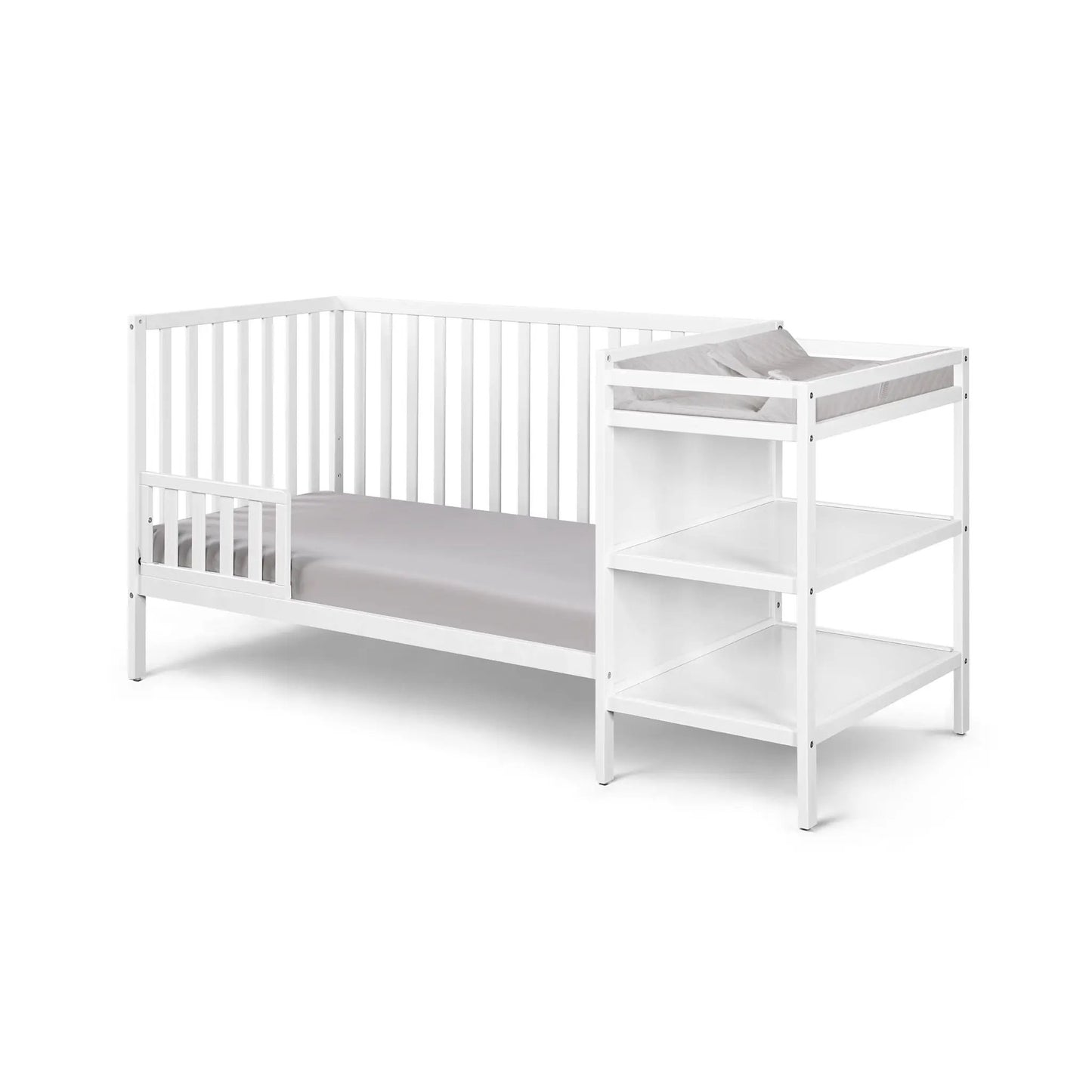 Palmer 3-in-1 convertible crib with attached changer in white by Unique Piece Furniture on Tampa Home & Garden Store