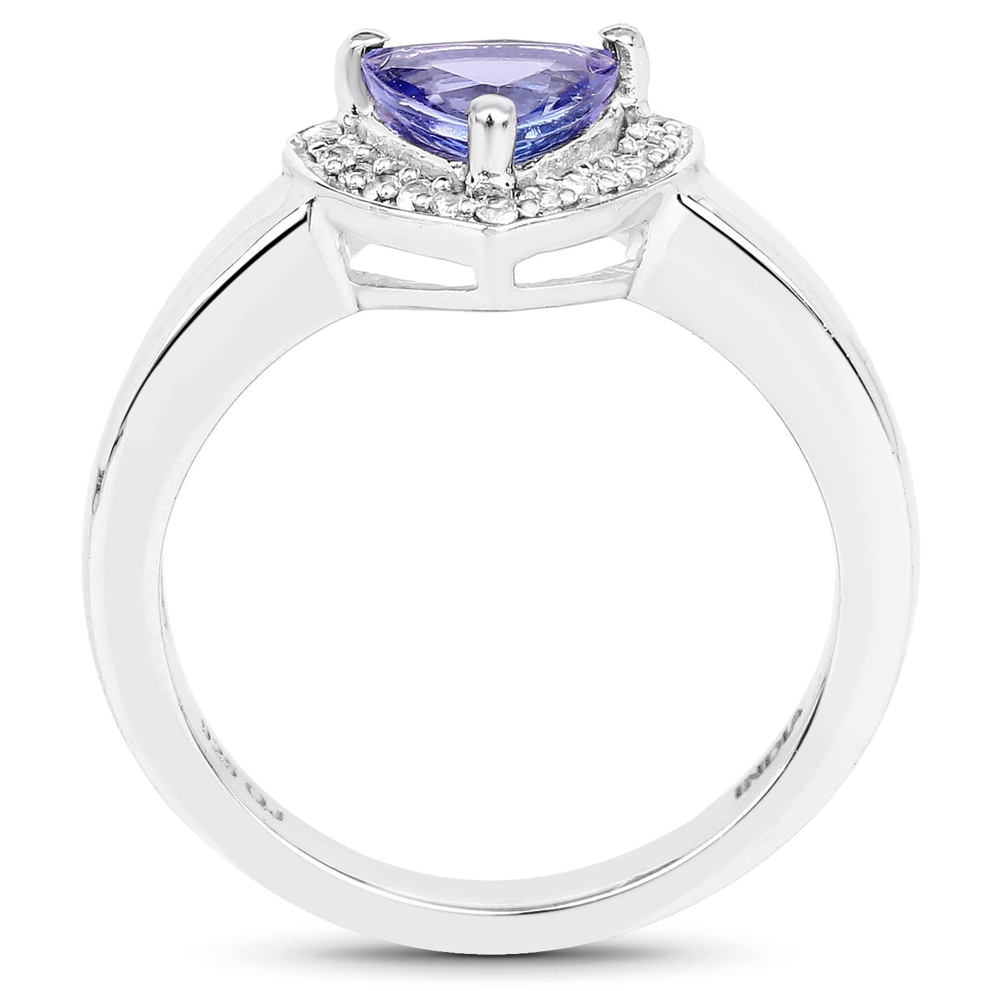Ring 0.87ct genuine tanzanite and white topaz in sterling silver with halo arrangement by Bids.com on Tampa Home & Garden Store