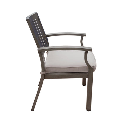 Outdoor Aluminum Dining Chair and Cushion Set 2