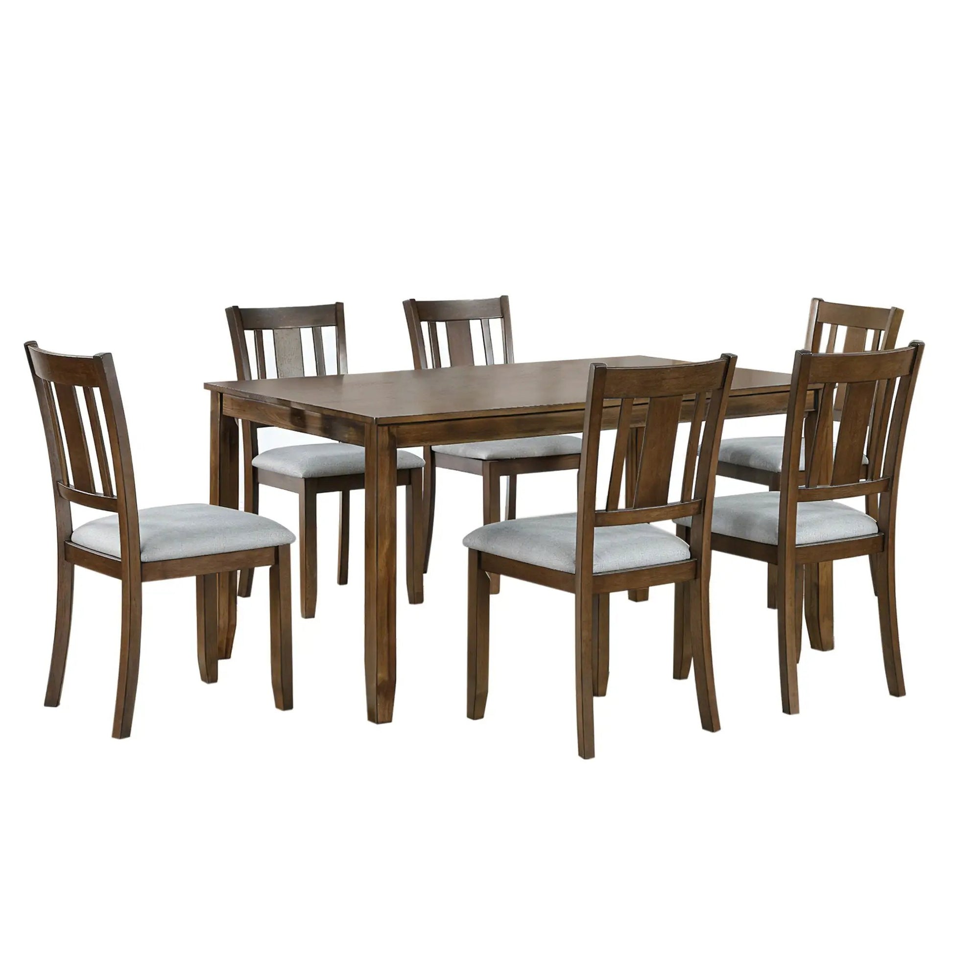 6 Piece Dining Set table with upholstered chairs in dark wood by Unique Piece Furniture on Tampa Home & Garden Store