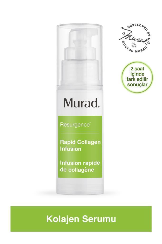 Face serum Murad Rapid Collagen Infusion bottle with pump, white container and green label on Tampa Home & Garden Store