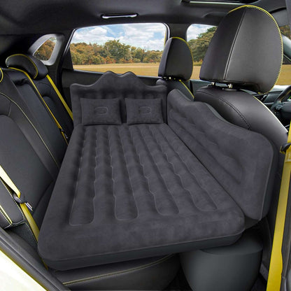 Backseat air mattress for SUV/car/truck, grey thick inflatable bed with two pillows on Tampa Home & Garden Store