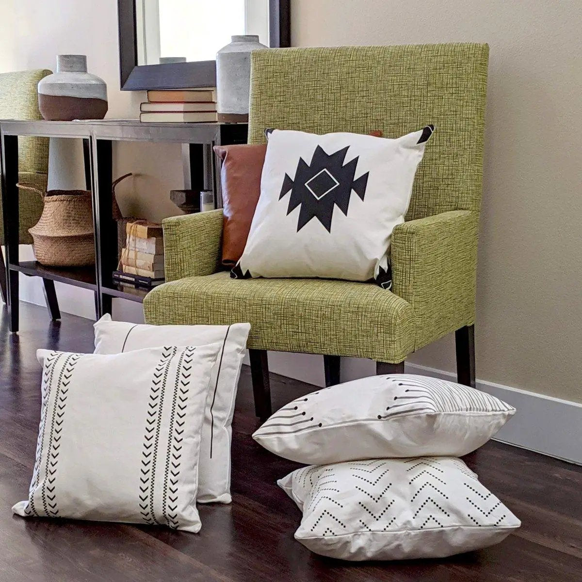 Amber and Farmhouse Pillow Set 18x18 Inches