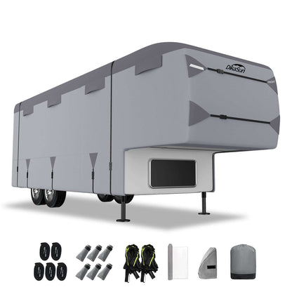 Dikasun Outdoor 7-layer 5th wheel RV cover gray UV protection windproof breathable on Tampa Home & Garden Store