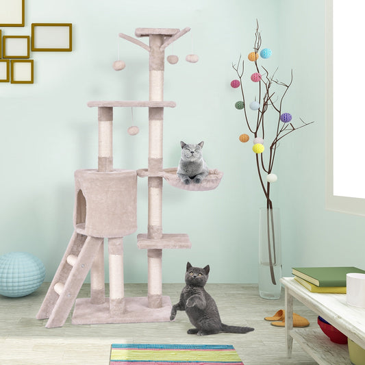 56 Inch Condo Scratching Posts Ladder Cat Play Tree - Tampa Home & Garden Store