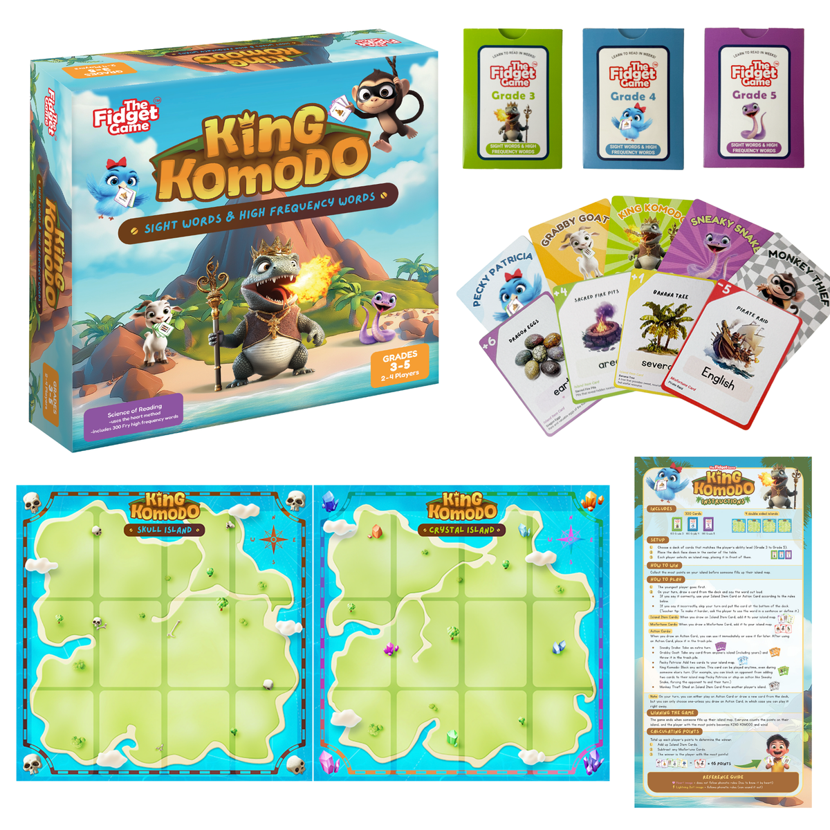 King Komodo educational toy set by The Fidget Games with Grade 3–5 cards on Tampa Home & Garden Store