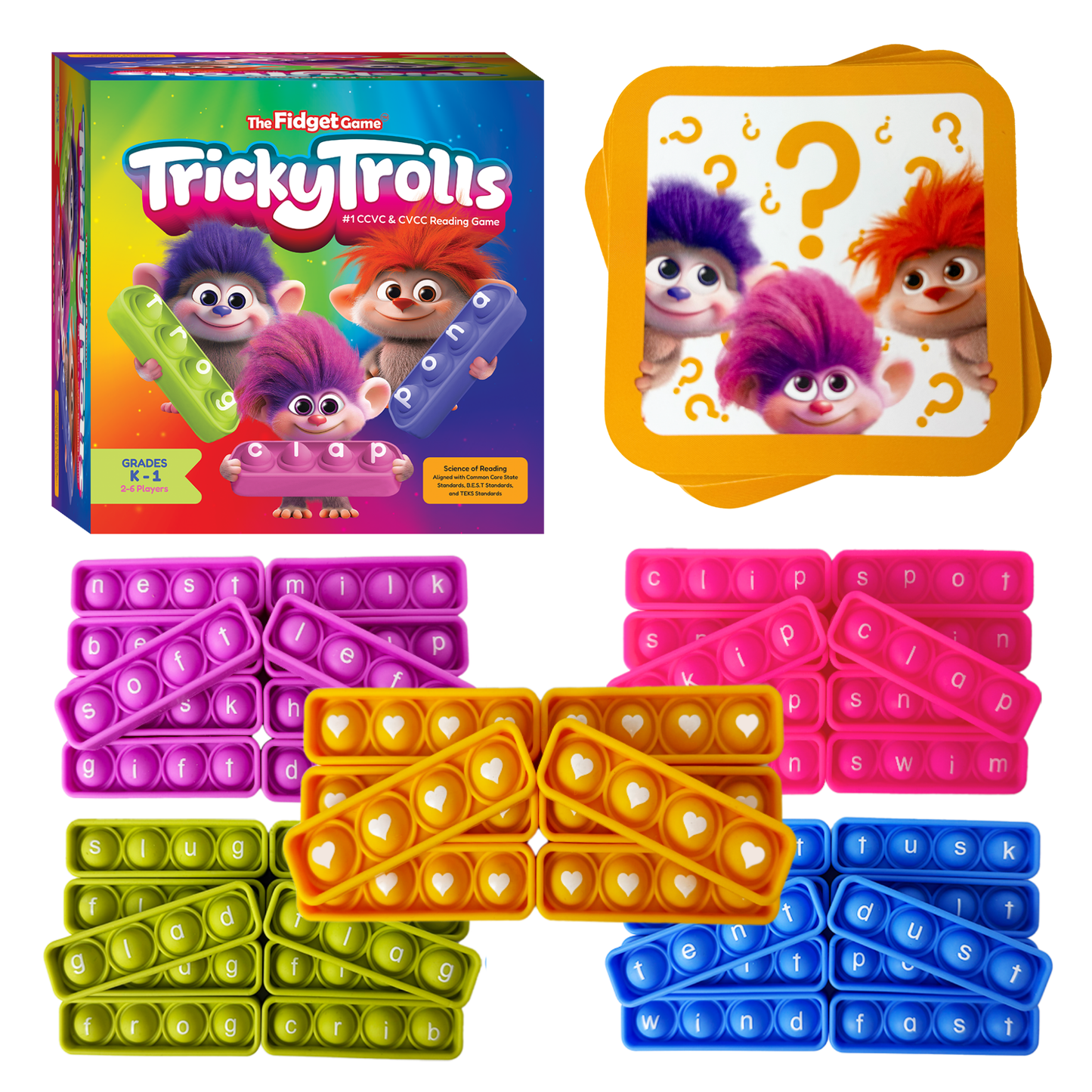 Tricky Trolls educational game by The Fidget Games with colorful box art and letter tiles on Tampa Home & Garden Store