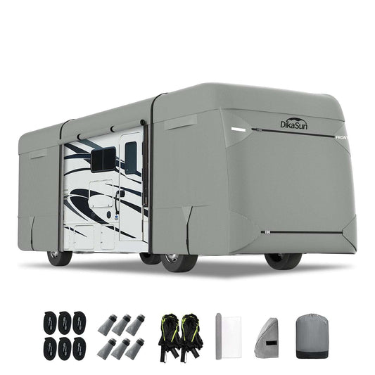 RV cover Dikasun Outdoor 7-Layer Class A, heavy-duty anti-UV waterproof windproof gray motorhome on Tampa Home & Garden Store