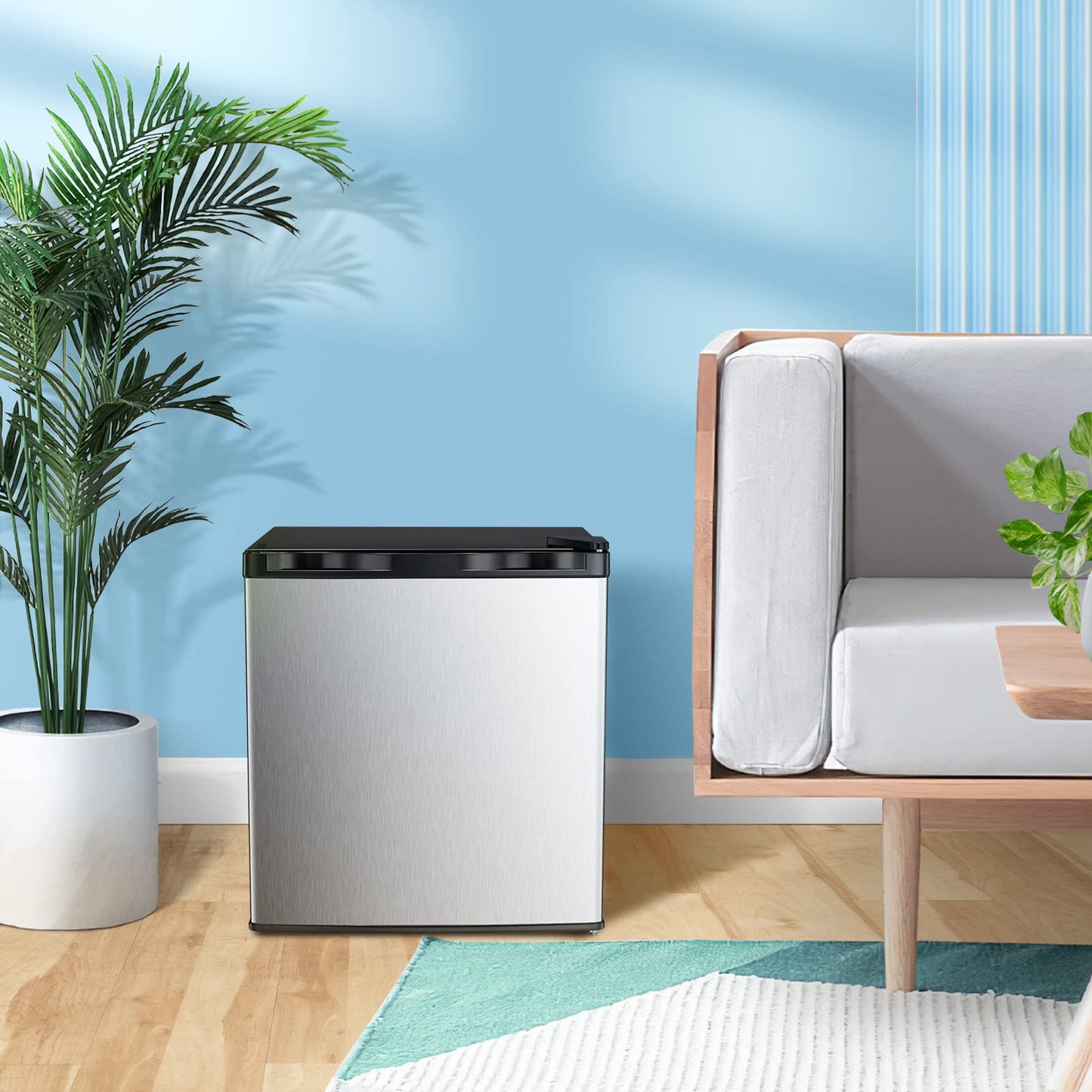 Congelador vertical Kismile, minicongelador de 3.0 pies cúbicos con puerta reversible simple 