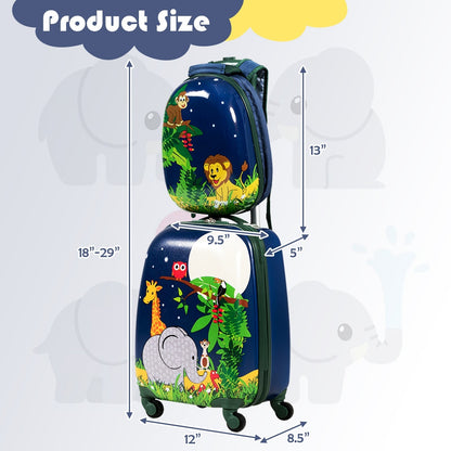 GemGear 2-Piece Kids Carry-On Set Elephant blue 12 & 16 in on Tampa Home & Garden Store