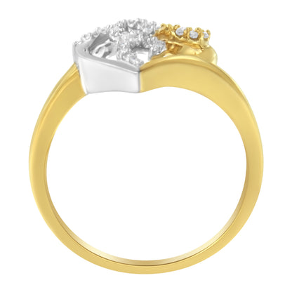 Ring two-tone 10K gold with diamond heart cluster, size 6 on Tampa Home & Garden Store