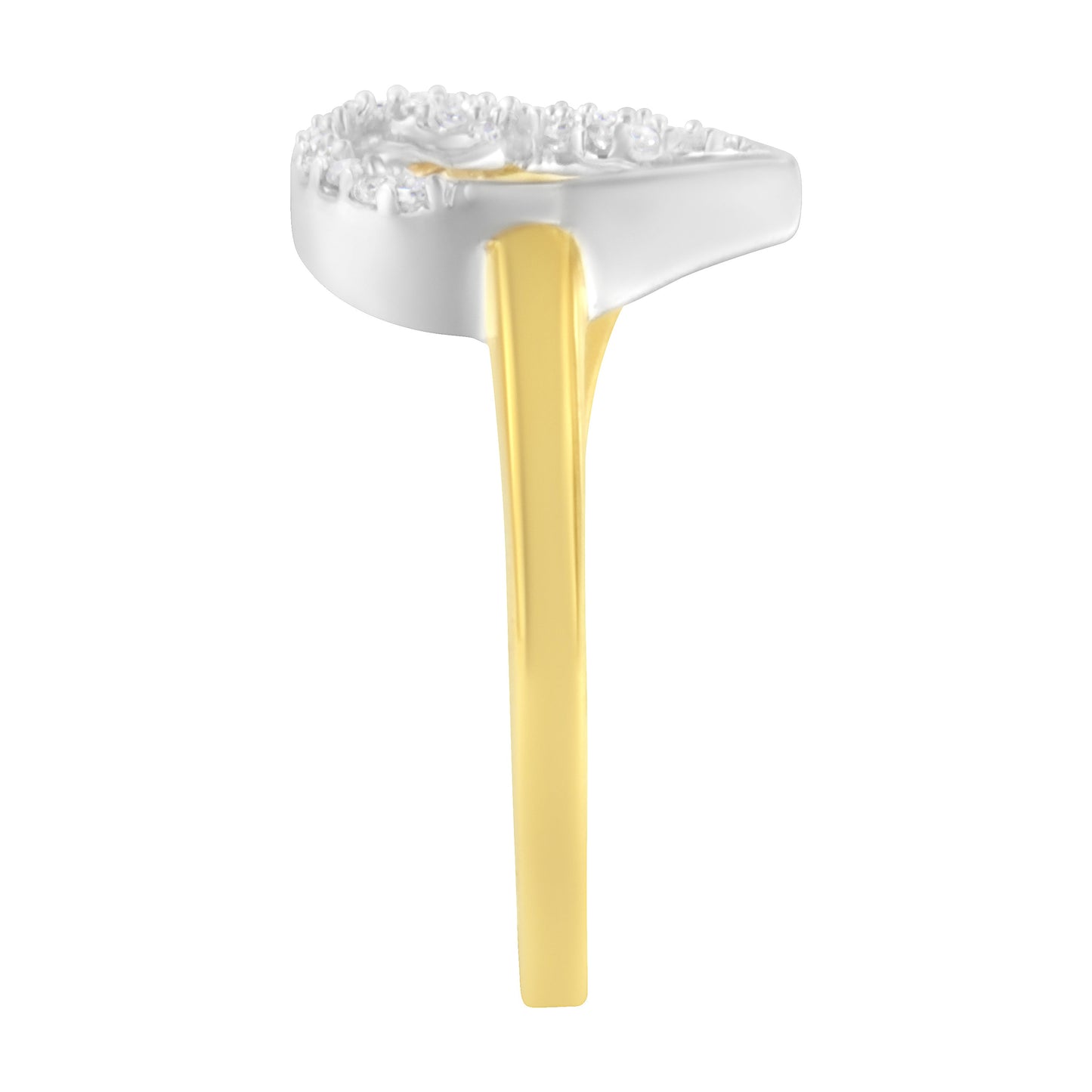 Ring 10K two-tone gold diamond heart cluster, 1/6 cttw I1-I2, H-I, size 6 by Bids.com on Tampa Home & Garden Store