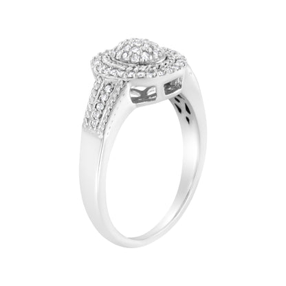 Ring .925 sterling silver braided halo with pave diamonds, 1/3 cttw, I-J color, I2-I3, size 7 on Tampa Home & Garden Store