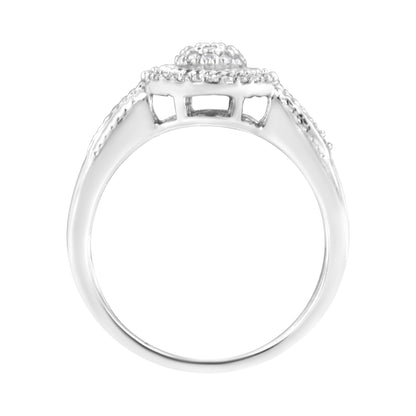Sterling silver cocktail ring by Bids.com with braided halo diamonds, 1/3 ct tw, size 7 on Tampa Home & Garden Store