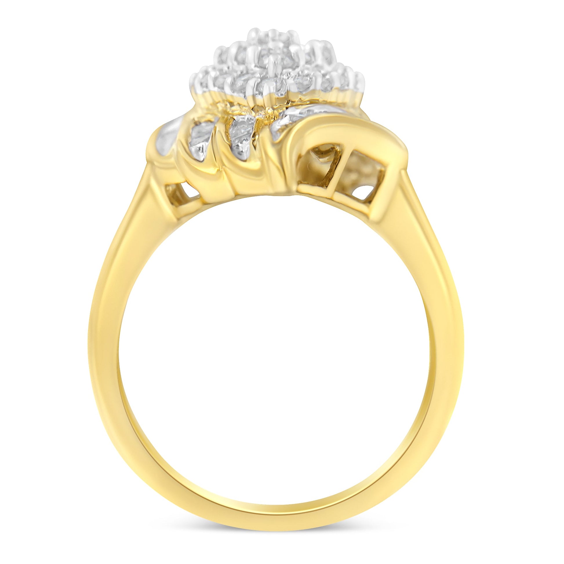 10K yellow gold plated sterling silver cocktail ring with cluster top size 6 on Tampa Home & Garden Store
