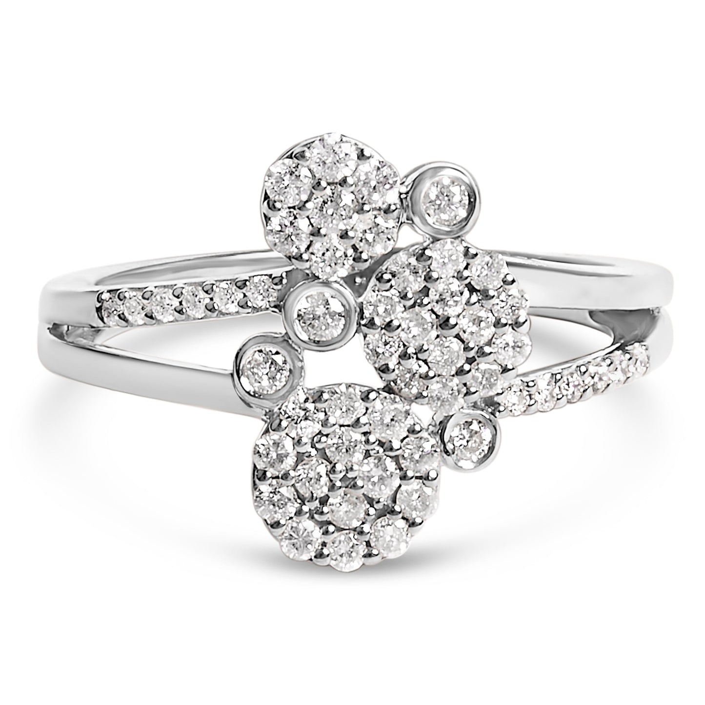 Three pavé rings set in rose gold plated sterling silver I-J I1-I2 1/2 cttw size 7 on Tampa Home & Garden Store