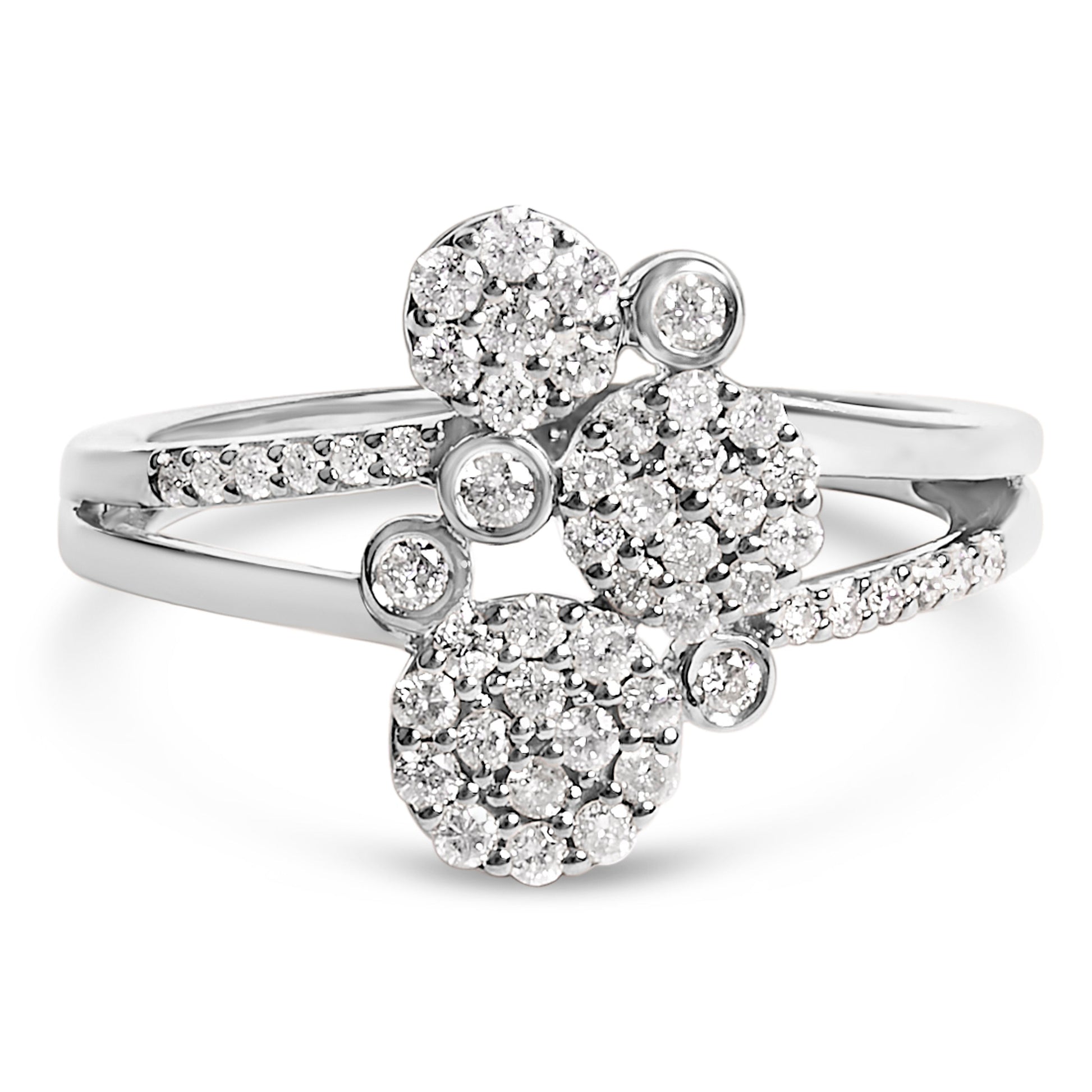 Three pavé rings set in rose gold plated sterling silver I-J I1-I2 1/2 cttw size 7 on Tampa Home & Garden Store