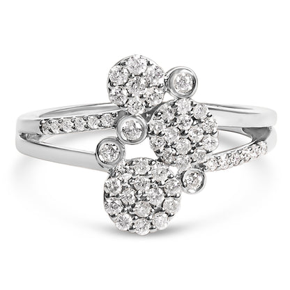 Three pavé rings set in rose gold plated sterling silver I-J I1-I2 1/2 cttw size 7 on Tampa Home & Garden Store