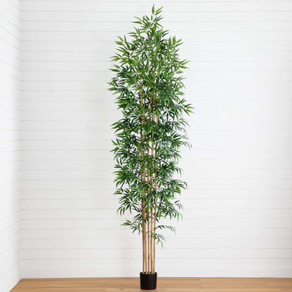 10’ Artificial Bamboo Tree with Real Bamboo Trunks - Tampa Home & Garden Store