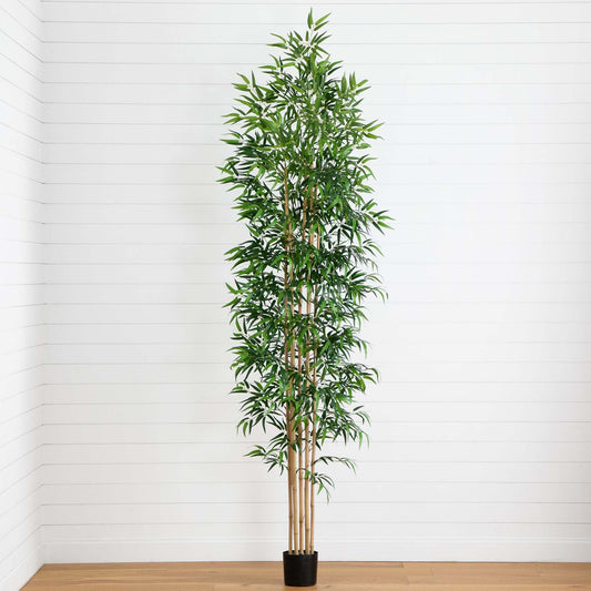 10’ Artificial Bamboo Tree with Real Bamboo Trunks - Tampa Home & Garden Store