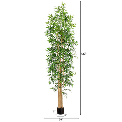 10’ Artificial Bamboo Tree with Real Bamboo Trunks - Tampa Home & Garden Store