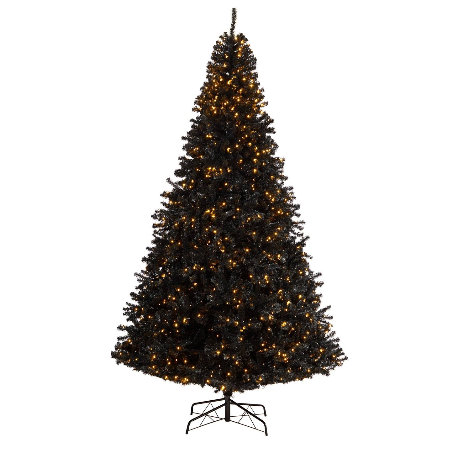 10’ Black Artificial Christmas Tree with 950 Clear LED Lights and 3056 Tips - Tampa Home & Garden Store
