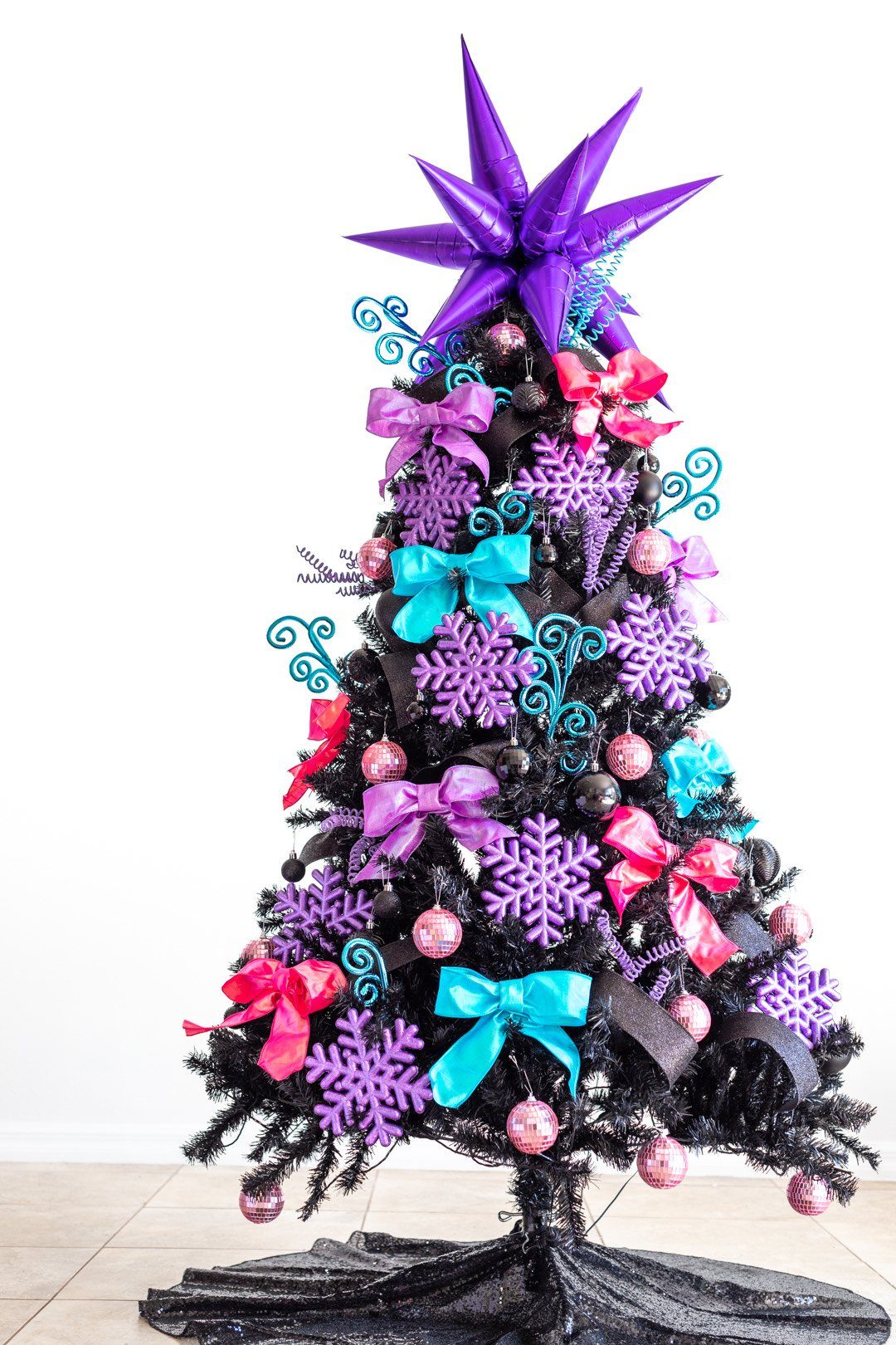 10’ Black Artificial Christmas Tree with 950 Clear LED Lights and 3056 Tips - Tampa Home & Garden Store