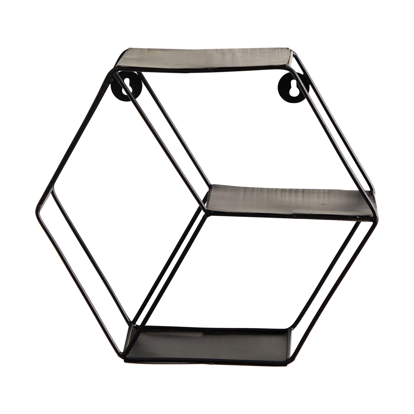 10” Black Matte Hexagon Wall Shelf - Tampa Home & Garden Store