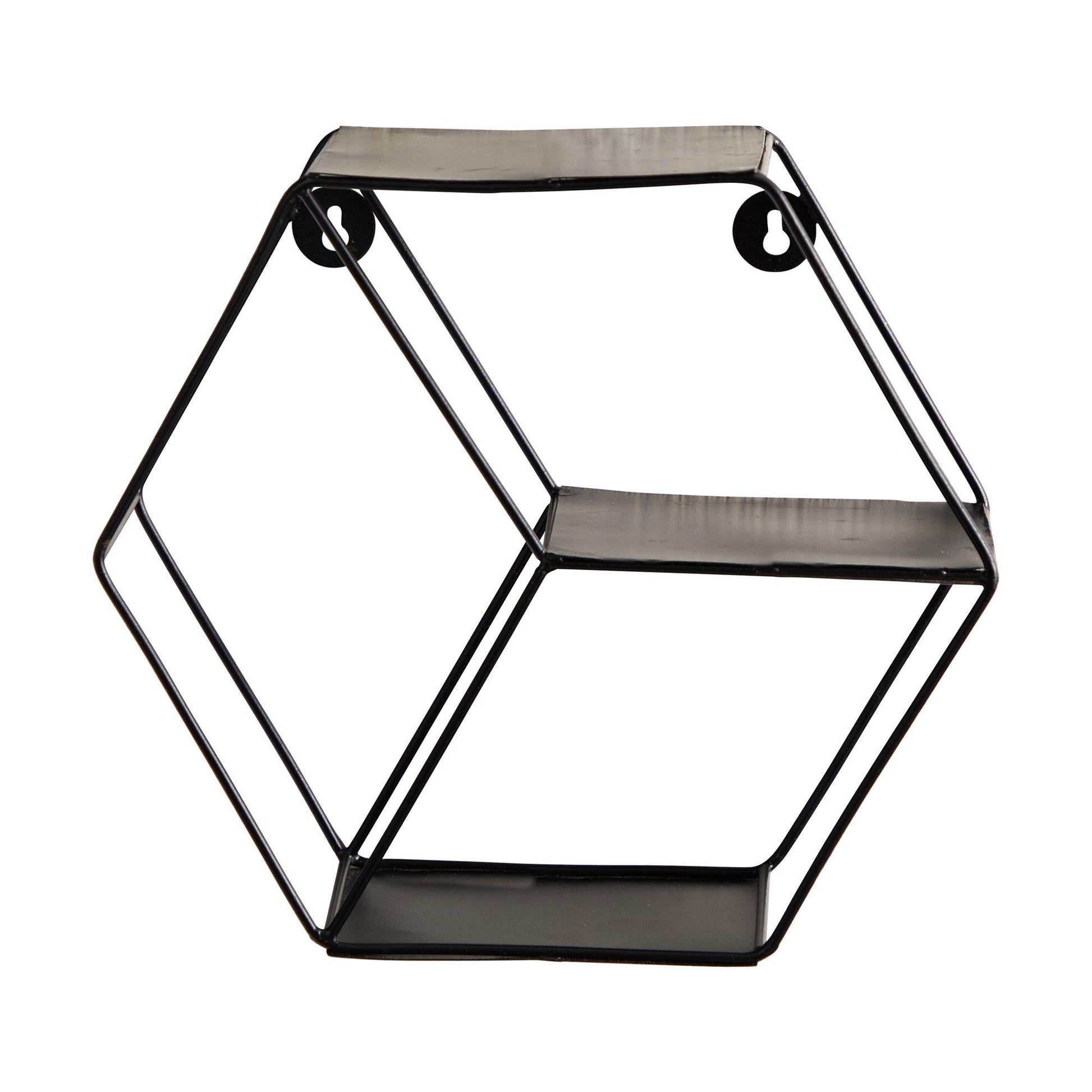 10” Black Matte Hexagon Wall Shelf - Tampa Home & Garden Store