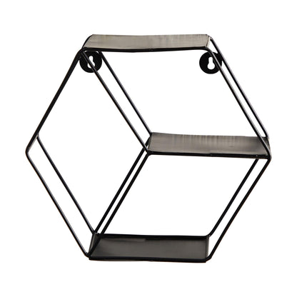 10” Black Matte Hexagon Wall Shelf - Tampa Home & Garden Store